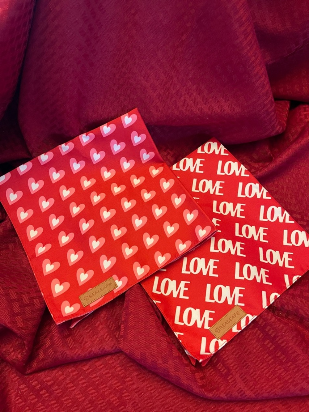 Realeaf Valentine Dog Bandanas - Pack of 2